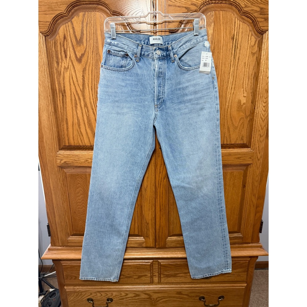 AGOLDE Lana Straight Leg Jeans Fiction Light Wash Blue Denim 27 NWT A140C-1141 - Picture 6 of 8